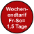 Wochen- endtarif Fr-So= 1,5 Tage